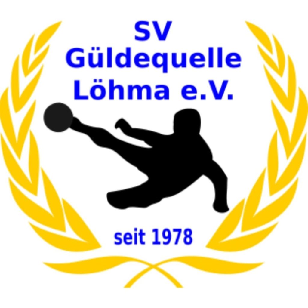 Logo SV Güldequelle Löhma e.V. mit stilisiertem Fußballspieler